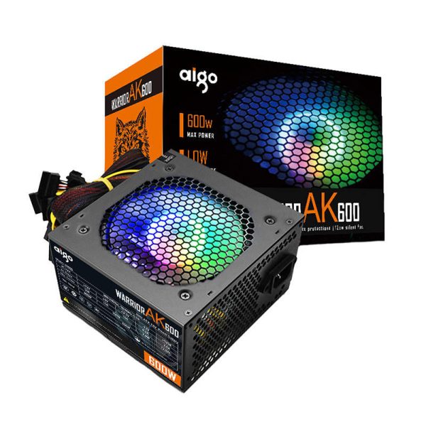 Aigo AK600 RGB Computer Power Supply (Black)