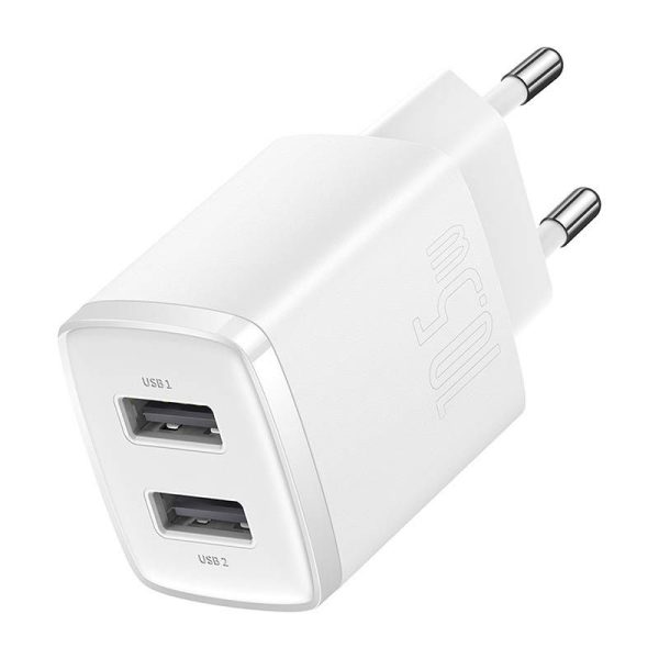 Baseus 10.5W Compact 2-Port Quick Charger (White)