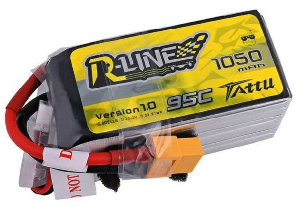 Tattu R-Line Battery 1050mAh 22.2V 95C 6S1P XT60