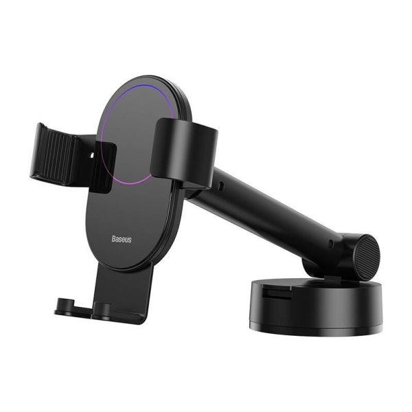 Gravity car mount for Baseus Tank phone with suction cup (black)