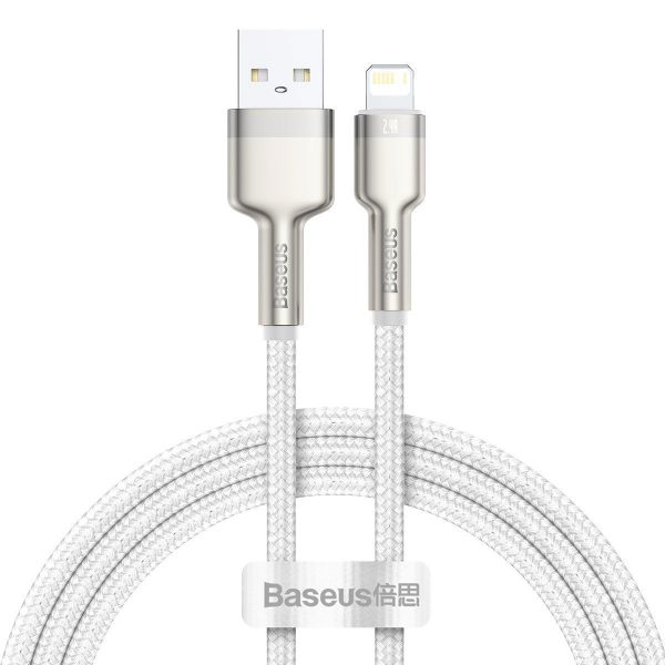 USB cable for Lightning Baseus Cafule, 2.4A, 1m (white)