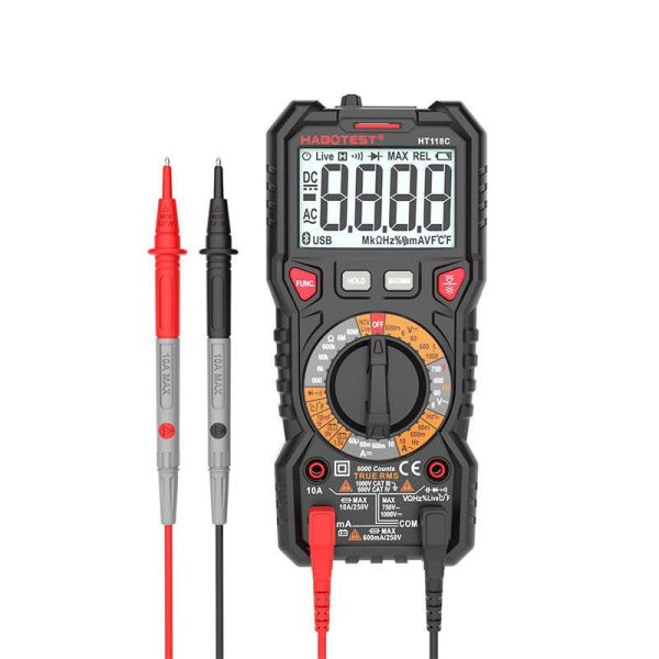 Digital Multimeter with Flashlight Habotest HT118C, True RMS, NCV, battery testing