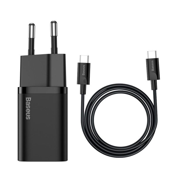 Baseus Super Si Quick Charger 1C 25W with USB-C cable for USB-C 1m (black)