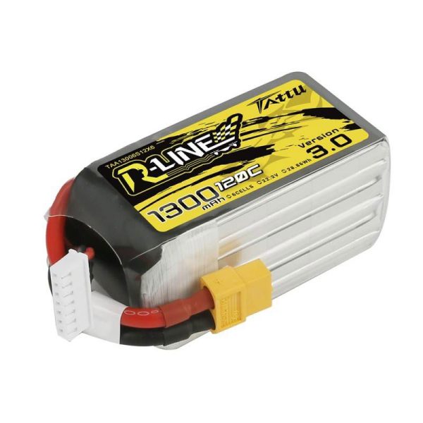 Tattu R-Line Version 3.0 1300mAh 22.2V 120C 6S1P XT60 battery