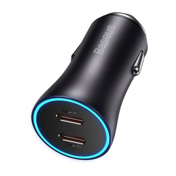 Baseus Golden Contactor Pro car charger, 2x USB-C, 40W (Dark Gray)