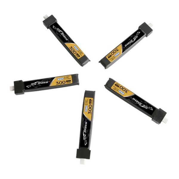 Tattu LiPo 300mAh 3.8V 75C 1S1P HV BT2.0.5 battery (5pcs)