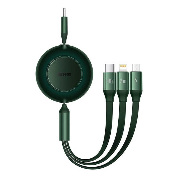 USB-C 3-in-1 cable Baseus Bright Mirror 4 for micro USB / USB-C / Lightning 100W / 3.5A 1.1m (Green)