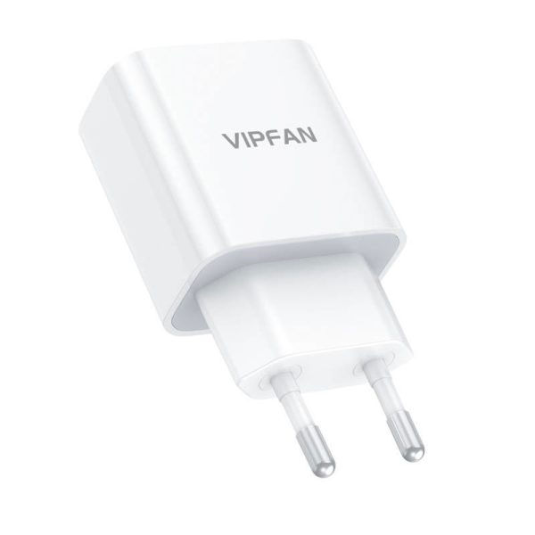 Network charger VFAN E04, USB-C, 20W, QC 3.0 (white)