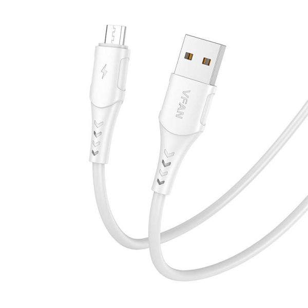 USB to Micro USB cable VFAN Colorful X12, 3A, 1m (white)