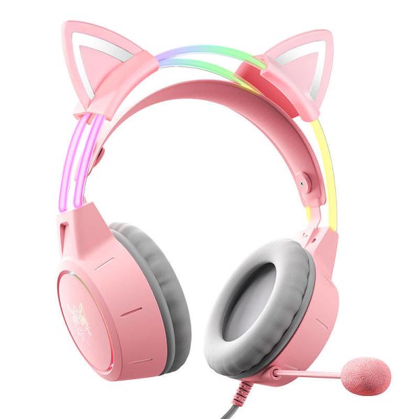 Gaming headphones ONIKUMA X15Pro Pink Cat's Ears