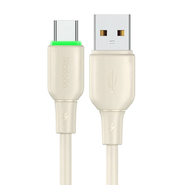 USB to USB-C Cable Mcdodo CA-4750 with LED light 1.2m (beige)