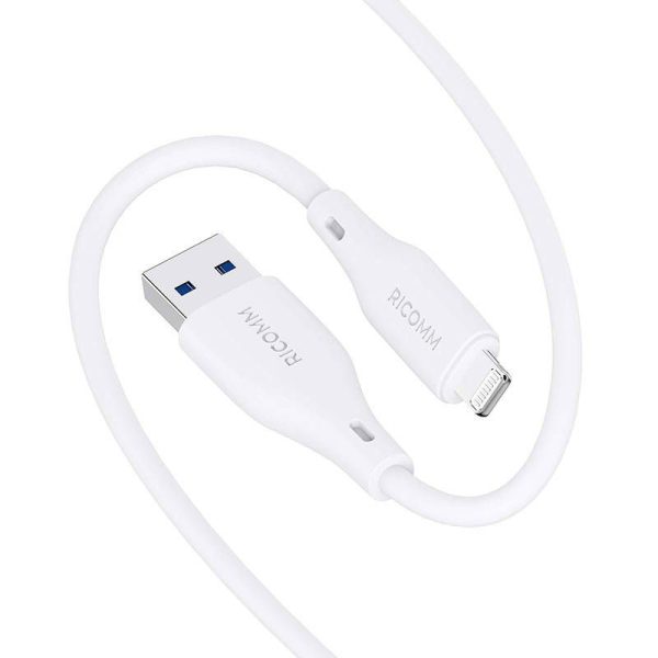 USB-A to Lightning Cable Ricomm RLS007ALW 2.1m