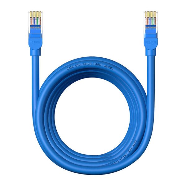 Round Cable Baseus Ethernet RJ45, Cat.6, 5m (blue)