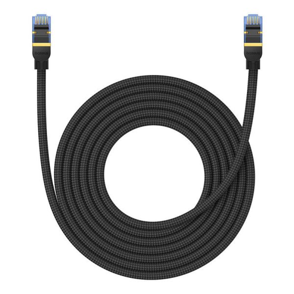 Braided network cable cat.7 Baseus Ethernet RJ45, 10Gbps, 5m (black)