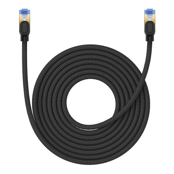 Braided network cable cat.7 Baseus Ethernet RJ45, 10Gbps, 8m (black)