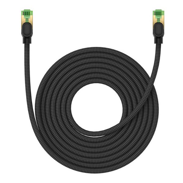 Braided network cable cat.8 Baseus Ethernet RJ45, 40Gbps, 8m (black)