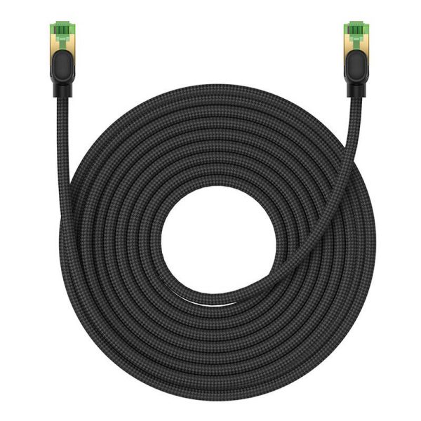 Braided network cable cat.8 Baseus Ethernet RJ45, 40Gbps, 15m (black)