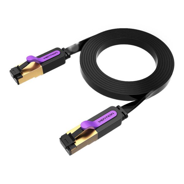 Flat Network Cable UTP CAT7 Vention ICABF RJ45 Ethernet 10Gbps 1m Black