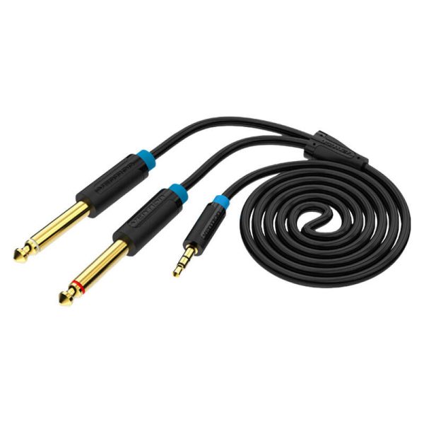 Audio Cable 3.5mm TRS to 2x 6.35mm Vention BACBF 1m (black)