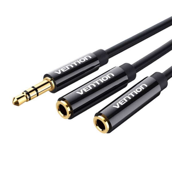 Audio Splitter 3.5mm Male to 2x 3.5mm Female Vention BBSBY 0.3m Black