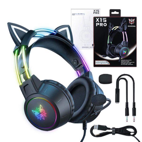 ONIKUMA X15 PRO Gaming headset Cat (Black)