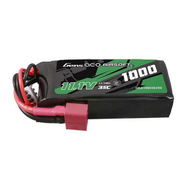 Gens ace 35C 1000mAh 3S1P 11.1V Airsoft Gun Lipo Battery with T Plug