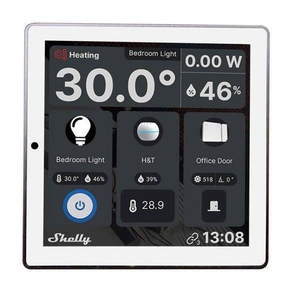 Set Shelly Wall Display Control Panel (white) + BLU H&T Ivory