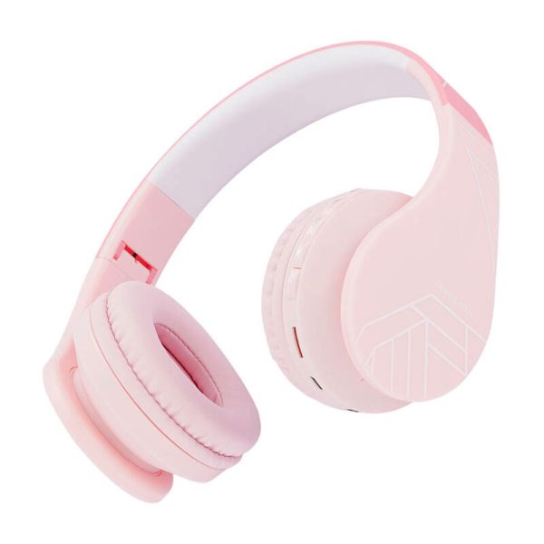 PowerLocus P1 wireless headphones for kids (pink)