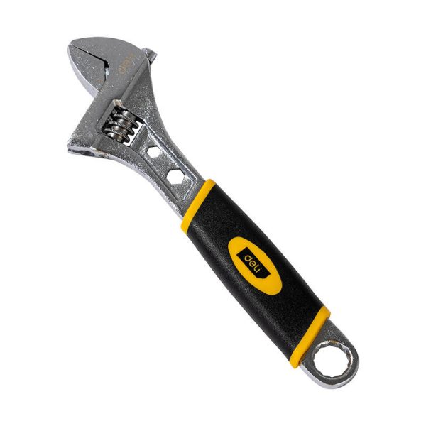 Adjustable Wrench with Plastic Handler Deli Tools EDL30108, 8" (silver)