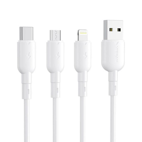 USB to Lightning cable VFAN Colorful X11, 3A, 1m (white)