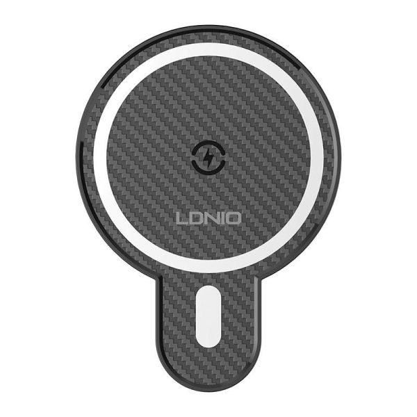 LDNIO Car Mount ,MA20 with inductive charger 15W and metal ring (Black)