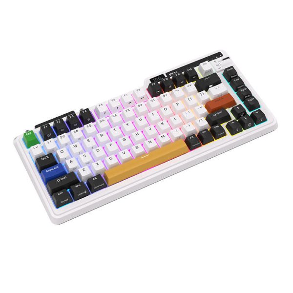 Wireless mechanical keyboard Royal Kludge KZZI K75 pro RGB, Eternity Switch  (black and white)