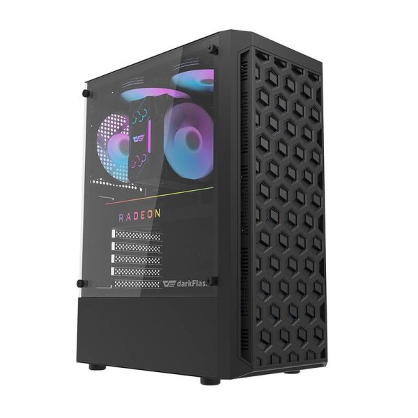 Computer Case Darkflash DK300M Micro-ATX with 3 fans (Black)