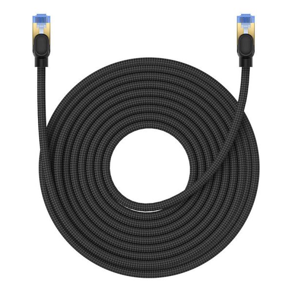 Braided network cable cat.7 Baseus Ethernet RJ45, 10Gbps, 15m (black)