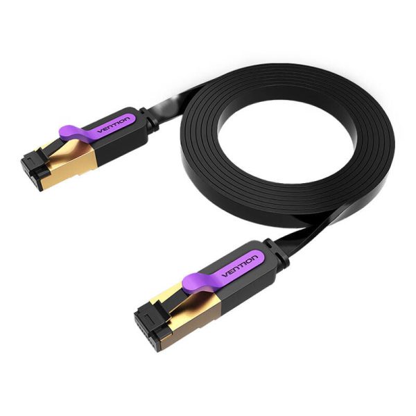 Flat Network Cable UTP CAT7 Vention ICABJ RJ45 Ethernet 10Gbps 5m Black