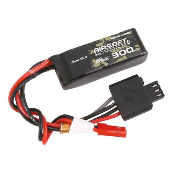 Gens ace G-Tech 35C 300mAh 2S1P 7.4V Airsoft Gun Lipo Battery with JST-SYP Plug