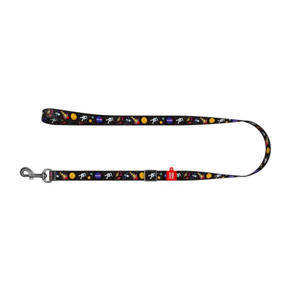 Waudog nylon dog leash, "NASA" pattern, 25 mm wide, 152-183 cm long