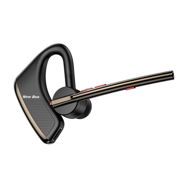 Wireless headphone with microphone New Bee M50 (black and gold)