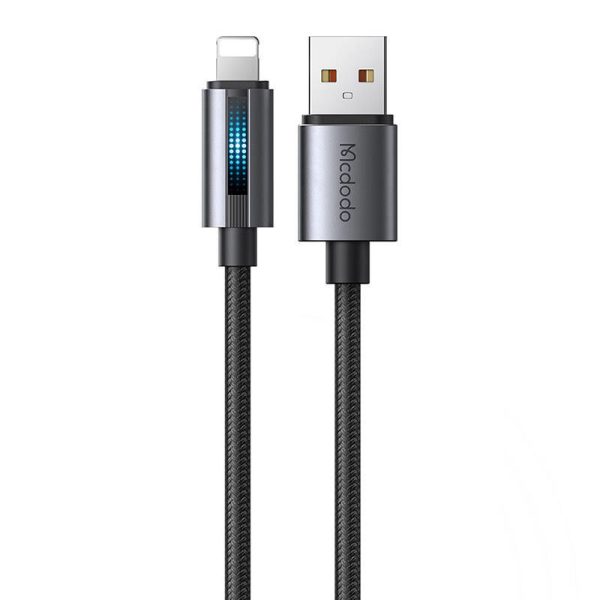 Mcdodo CA-5660 USB-A to Lightning cable with flashing light 1.2m (black)