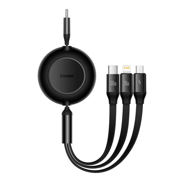 Baseus Bright Mirror 4, USB-C 3-in-1 cable for micro USB / USB-C / Lightning 100W / 3.5A 1.1m (Black)