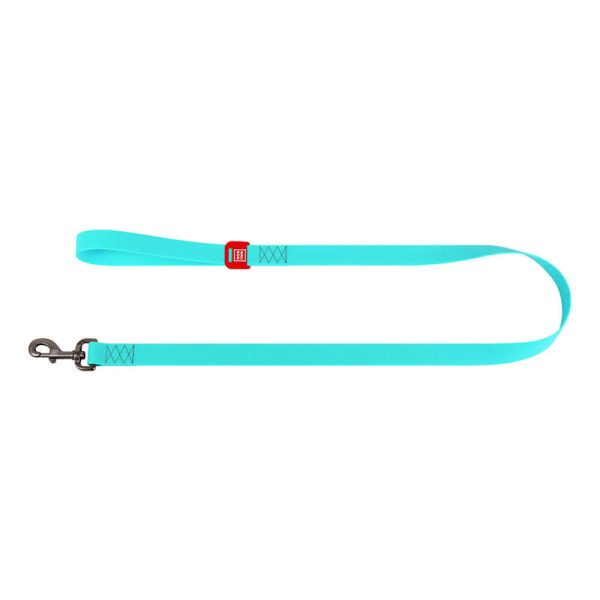 WAUDOG waterproof luminescent dog leash 25mm wide, 183 cm long turquoise