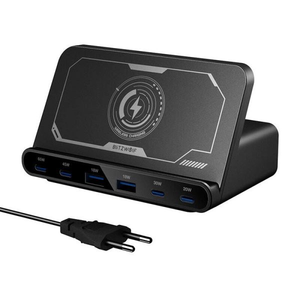 Blitzwolf BW-S27 160W, 2xUSB-A, 4xUSB-C, 15W wireless charger (black)