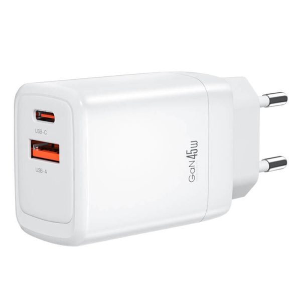 Wall charger XO CE16, 45W, 1x USB-C, 1x USB-A