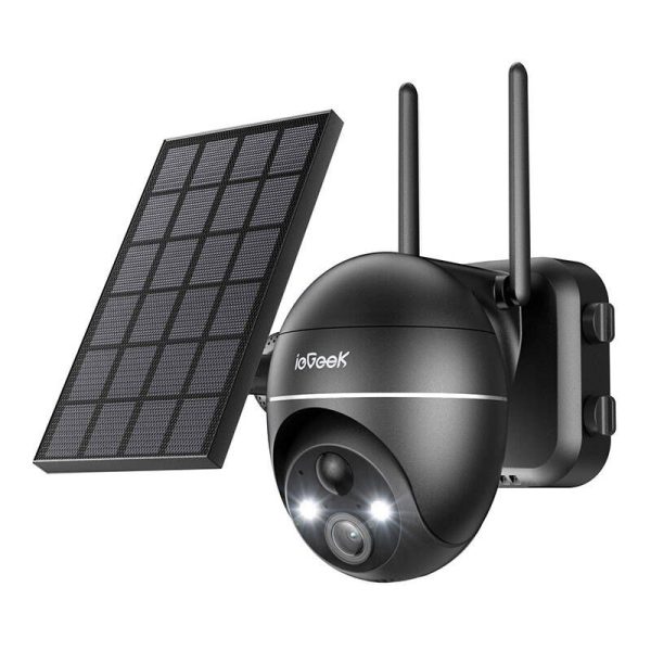 Wireless 5MP WiFi outdoor camera ieGeek ZS-GX4S black with solar panel