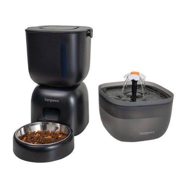 Petwant FW1-L(BAS) automatic food dispenser + drinker (black)