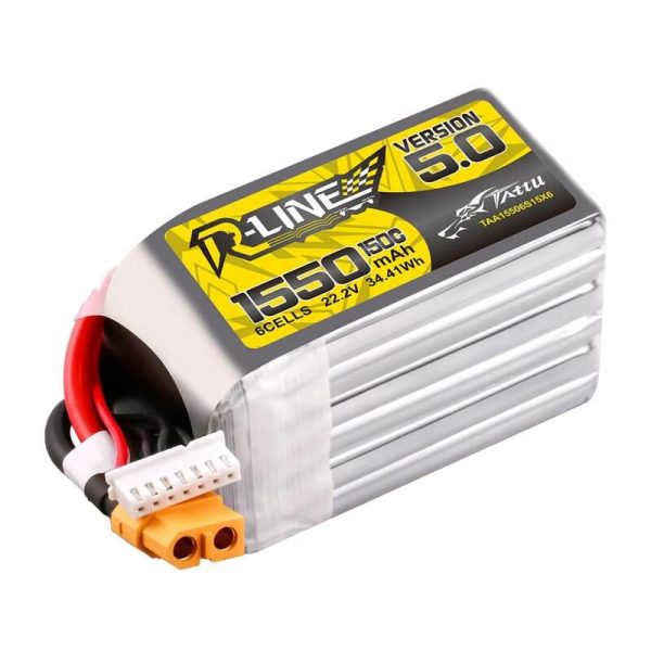 Lipo Tattu R-Line Version 5.0 1550mAh 22.2V 150C 6S battery with XT60 connector