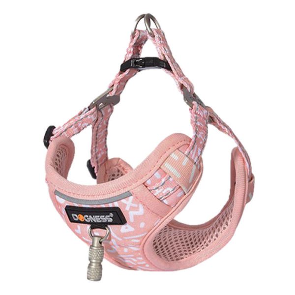 Dogness cat leash 1,5m+harness walking set (pink)