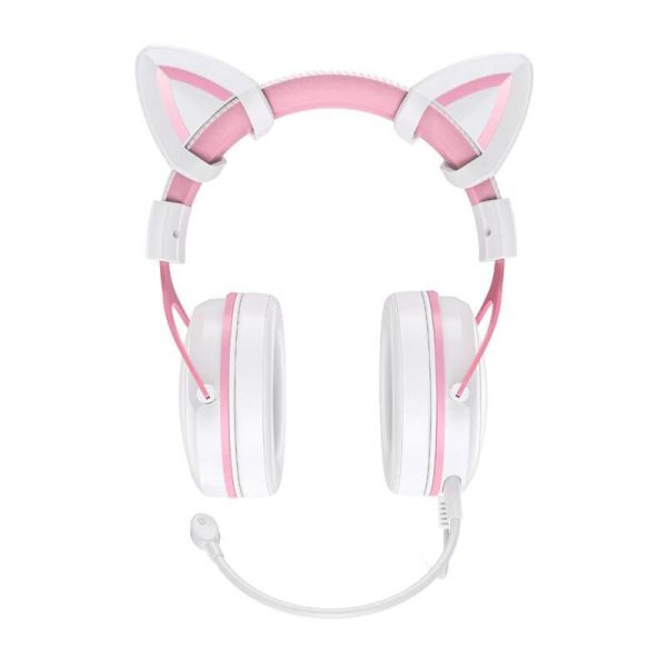 ONIKUMA X10 White/Pink/Cat Ears Gaming Headphones