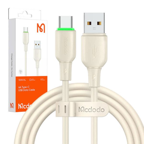 USB to USB-C Cable Mcdodo CA-4750 with LED light 1.2m (beige)