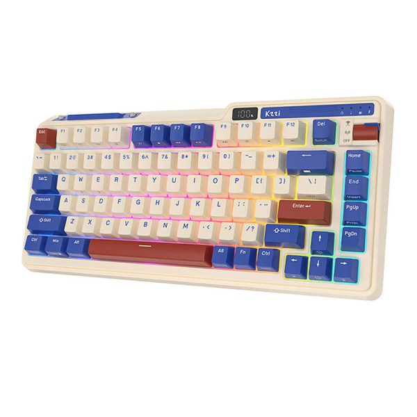 Wireless mechanical keyboard Royal Kludge KZZI K75 pro RGB, Moment Switch (retro blue)